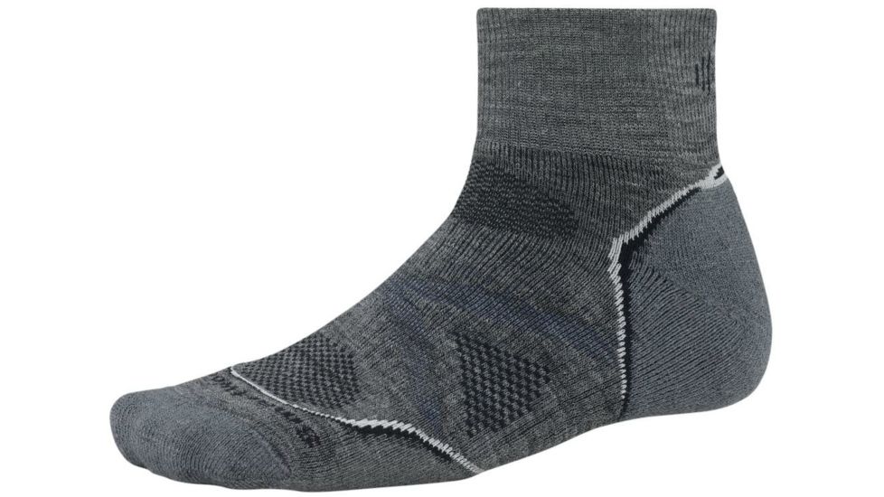 Smartwool PhD Outdoor Medium Mini Sock - Men's-Medium Grey-Large