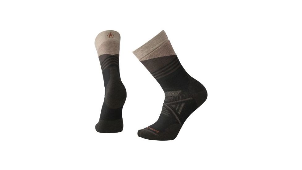 Smartwool PhD Outdoor Medium Pattern Crew Sock - Men's, Black, Medium SW001209001-M