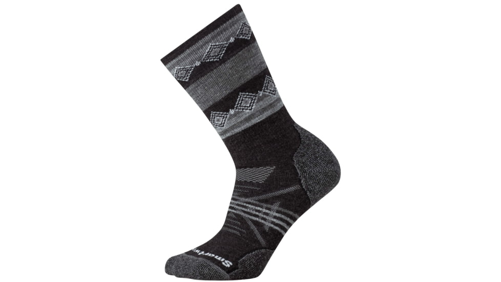 Smartwool PhD Outdoor Medium Pattern Crew Sock - Women's-Charcoal-Small