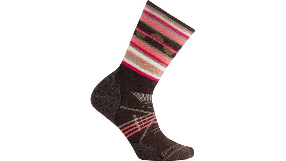 Smartwool PhD Outdoor Medium Pattern Crew Sock - Women's-Chestnut-Medium