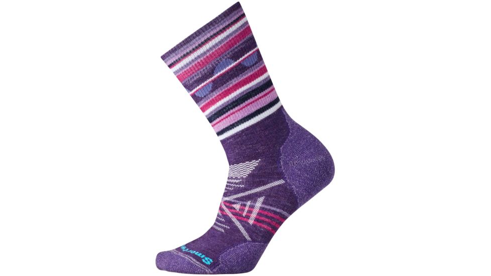 Smartwool PhD Outdoor Medium Pattern Crew Sock - Women's-Mountain Purple-Small