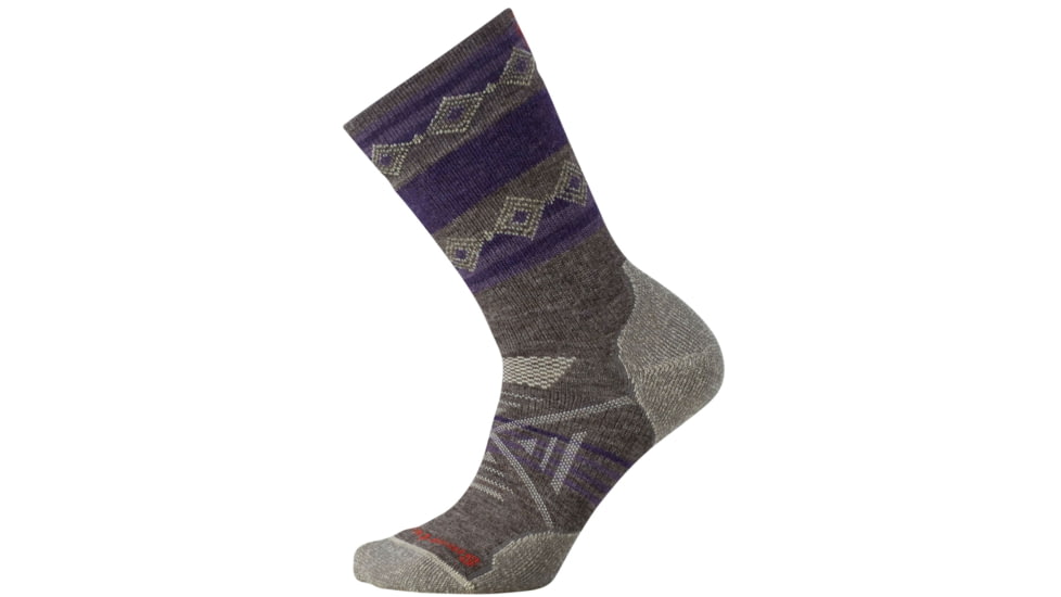 Smartwool PhD Outdoor Medium Pattern Crew Sock - Women's-Taupe-Medium