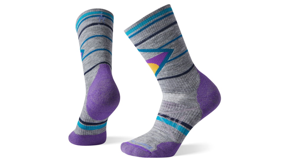 Smartwool PhD Outdoor Medium Pattern Crew Socks - Womens, Lunar Gray, Large, SW001300E47-L
