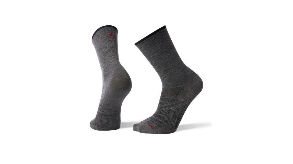 Smartwool PhD Outdoor Ultra Light Crew Socks, Medium Gray, Large, SW001413052-L