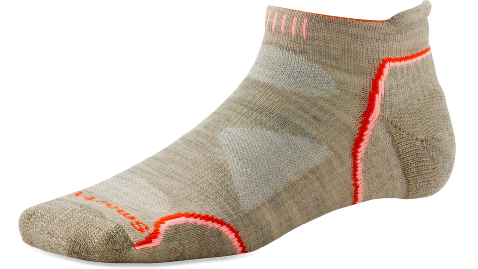 Smartwool PhD Outdoor Ultra Light Micro Sock - Women's-Oatmeal/Orange-Medium