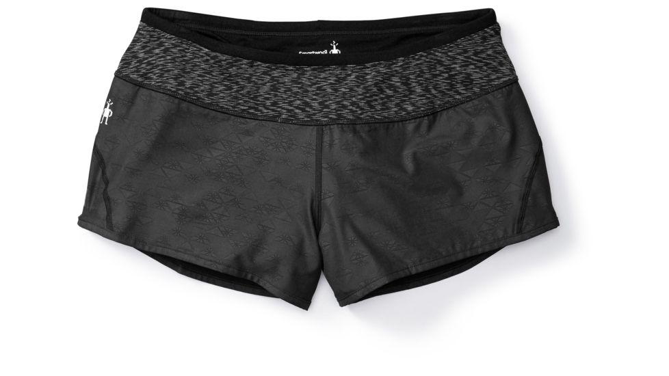 Smartwool PhD Printed Short Womens, Black, L, SW016036001-L