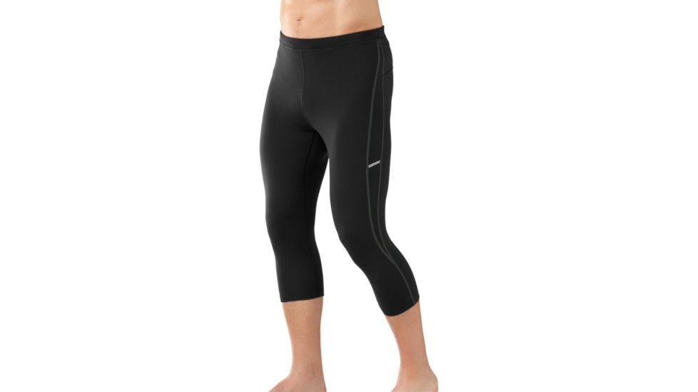 Smartwool PhD Run 3/4 Tight - Men's-Black-Large