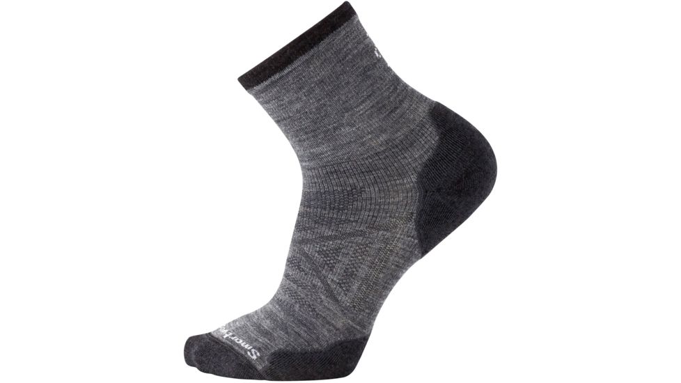 Smartwool PhD Run Cold Weather Mid Crew Sock - Men's-Medium Gray-Medium