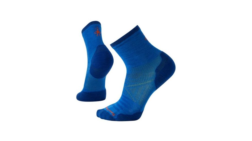 Smartwool PhD Run Cold Weather Mid Crew Sock - Men's, Bright Blue, Medium SW001368378-M