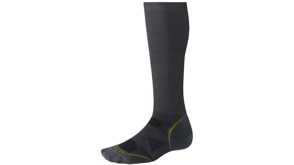 Smartwool PhD Run Graduated Compression Light Sock - Men's-Light Gray-Large