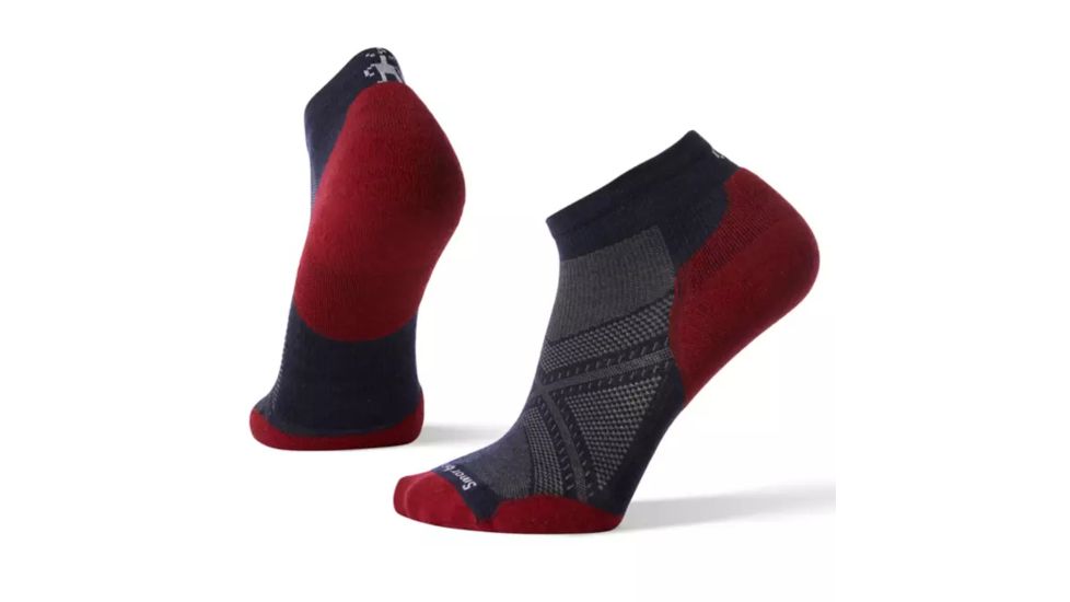 Smartwool PhD Run Light Elite Low Cut Socks - Mens, Deep Navy/Tibetan Red, Medium, SW0SW243B22-M