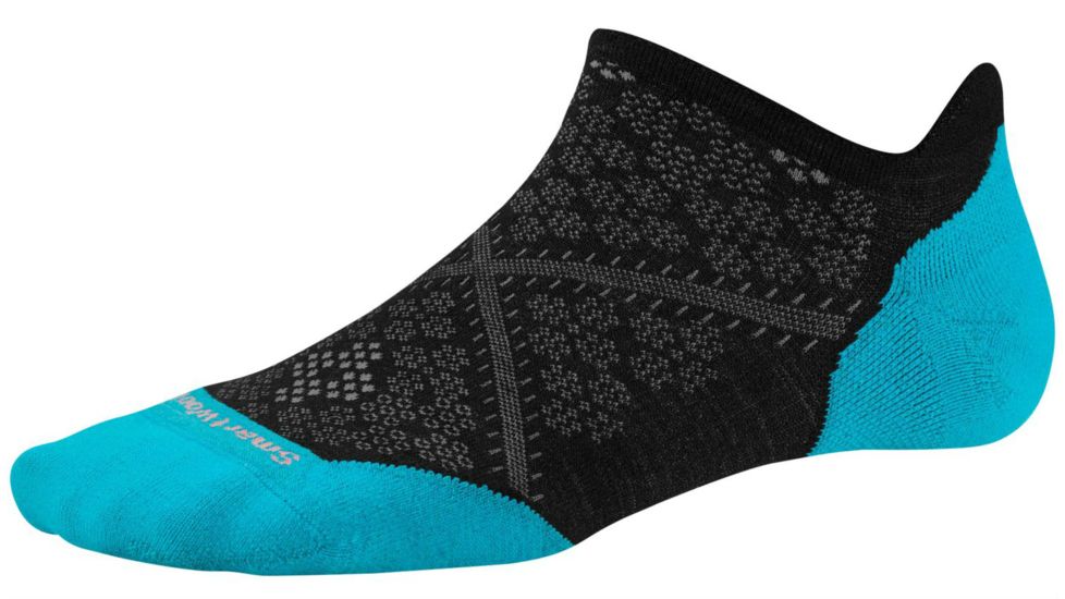 Smartwool PhD Run Light Elite Micro Sock - Womens-Black/Capri-Small