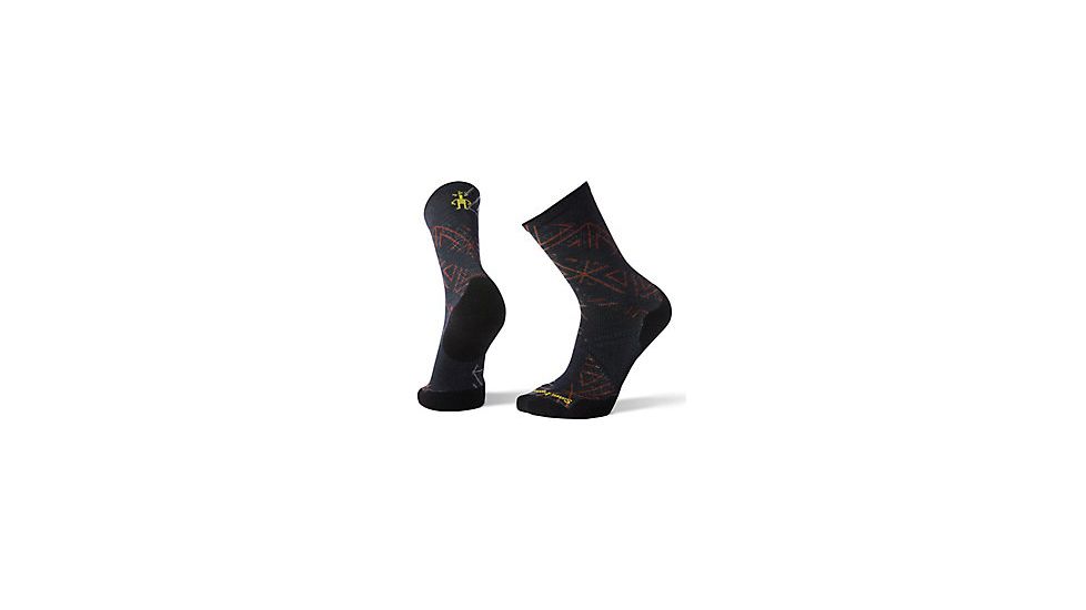 Smartwool PhD Run Light Elite Print Crew, Deep Navy, Large, SW001162092-L