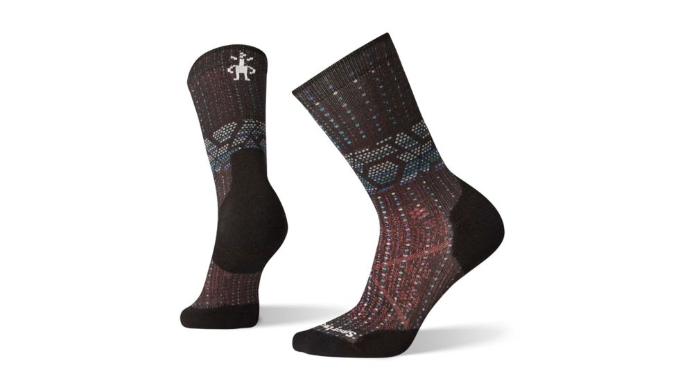 Smartwool PhD Run Light Elite Print Crew Socks - Womens, Black, Medium, SW001165001-M