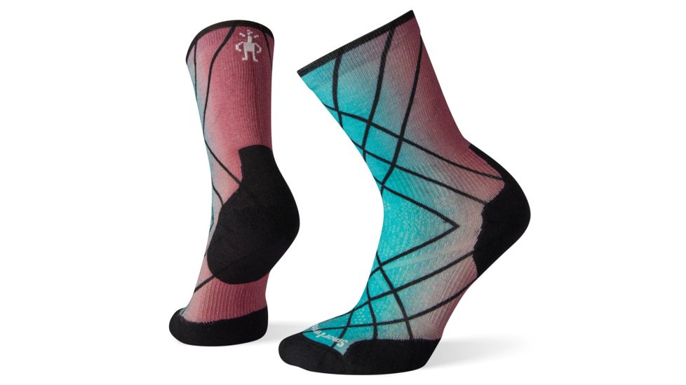Smartwool PhD Run Light Elite Print Crew Socks - Womens, Nostalgia Rose, Small, SW001236A32-S