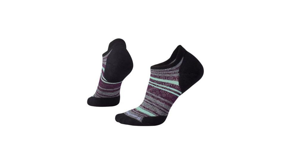 Smartwool PhD Run Light Elite Striped Micro Sock - Women's, Black, Large SW000772001-L