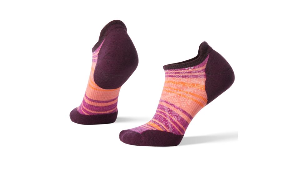 Smartwool PhD Run Light Elite Striped Micro Socks - Womens, Bordeaux, Small, SW000772590-S
