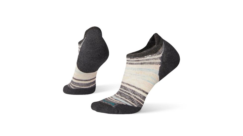 Smartwool PhD Run Light Elite Striped Micro Socks - Womens, Charcoal, Medium, SW000772003-M