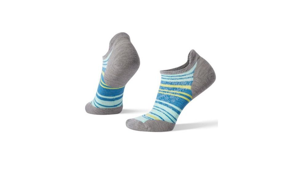 Smartwool PhD Run Light Elite Striped Micro - Womens, Light Gray-Mint, Small, SW000772B16-S