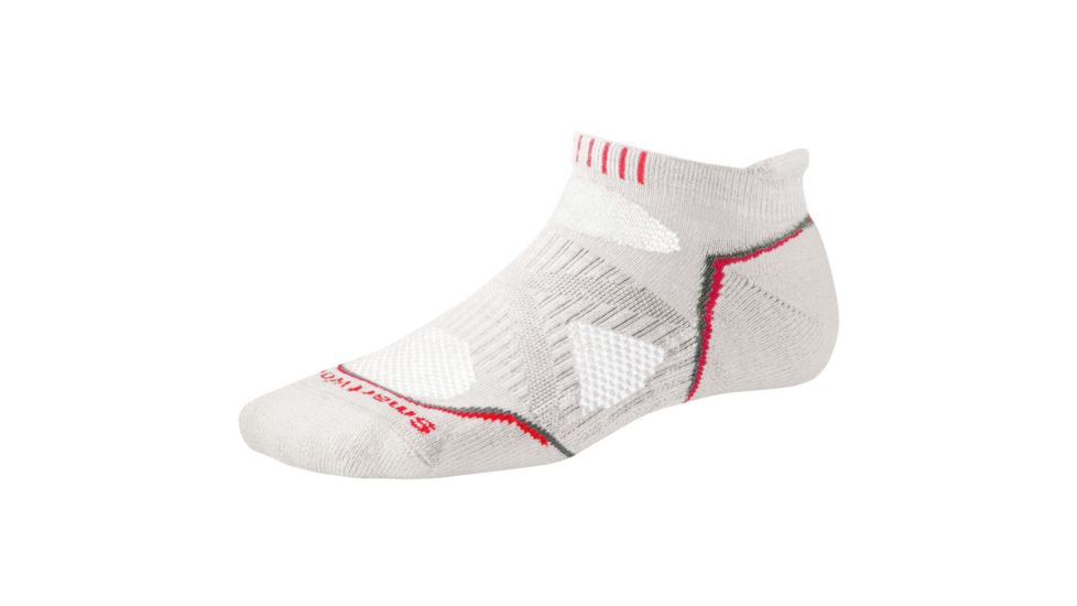 Smartwool PhD Run Light Micro Sock - Women's-White/Red-Large