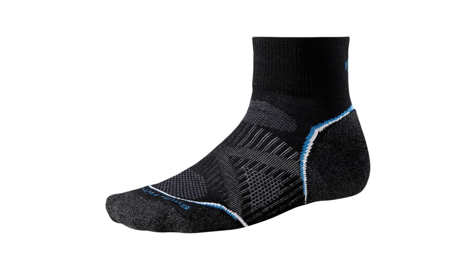 Smartwool Phd Run Light Mini Sock - Men's-Graphite/ Green-Large