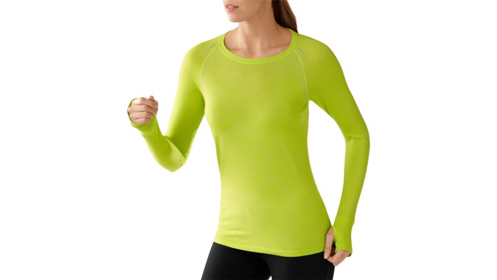 Smartwool PhD Run Long Sleeve Crew - Women's-SmartWool Green-X-Small
