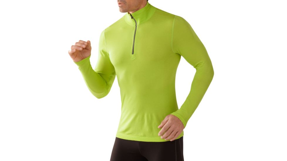 Smartwool PhD Run Long Sleeve Half Zip - Men's-SmartWool Green-Small