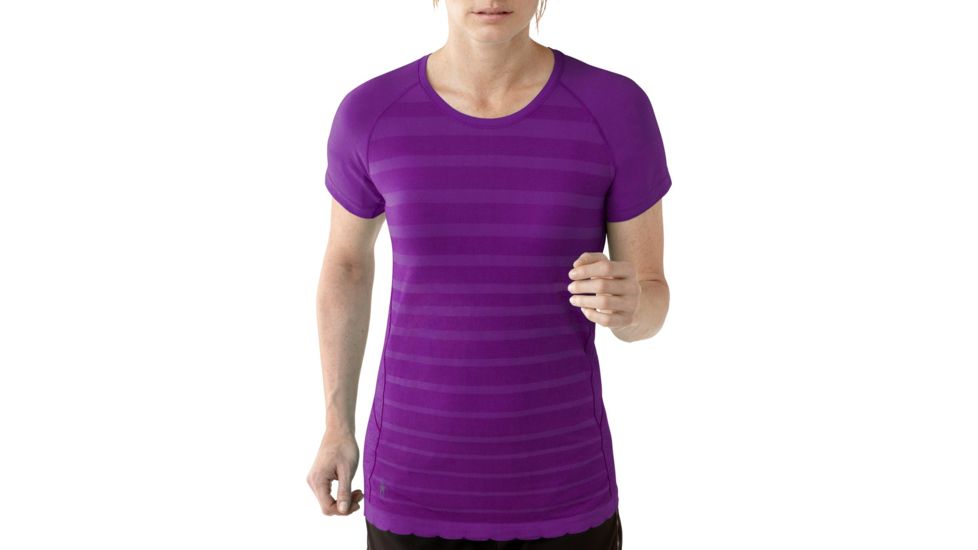Smartwool PhD Run Short Sleeve Crew - Women's-Purple Dahlia-Large