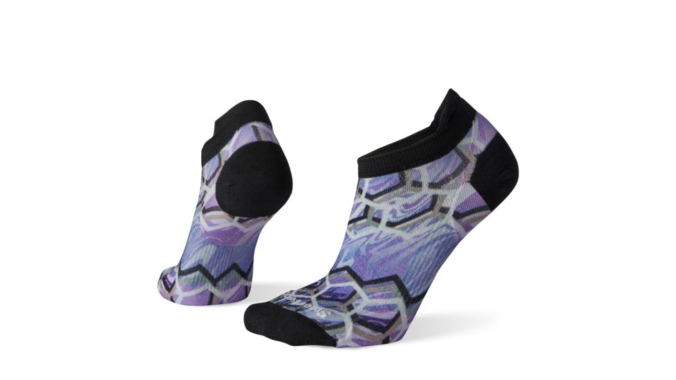 Smartwool PhD Run Ultra Light Hex Print Micro Socks - Womens, Purple Mist, Medium, SW001232A26-M