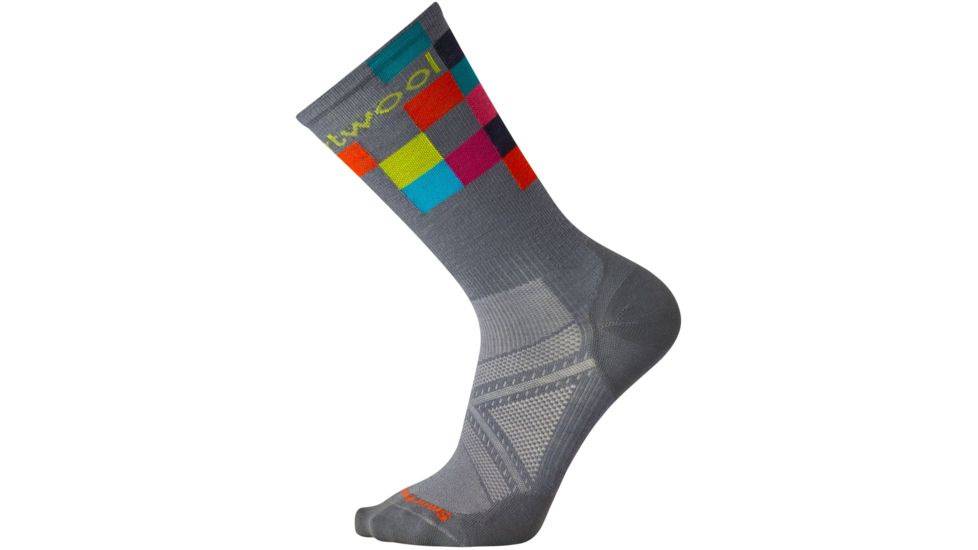 Smartwool PhD Run Ultra Light Logo Crew Sock - Men's-Graphite-Medium