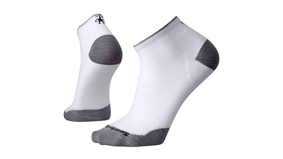Smartwool PhD Run Ultra Light Low Cut, White/Light Gray, Extra Large, SW0SW149367-XL