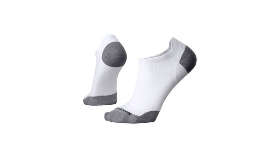 Smartwool PhD Run Ultra Light Micro Sock - Men's, White/Light Gray, Large SW0SW148367-L