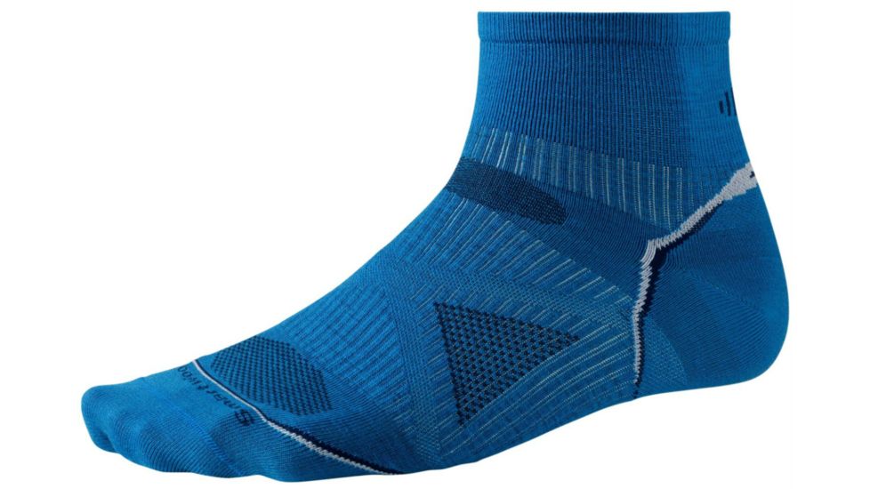 Smartwool PhD Run Ultra Light Mini Sock - Men's -Black/White-Small