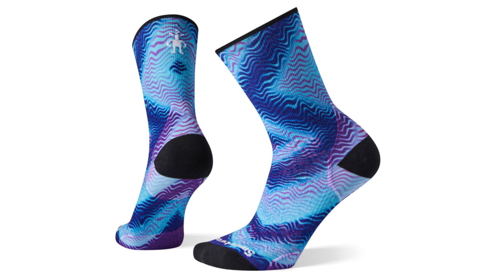 Smartwool PhD Run Ultra Light Print Crew Socks - Womens, Deep Navy, Medium, SW001235092-M