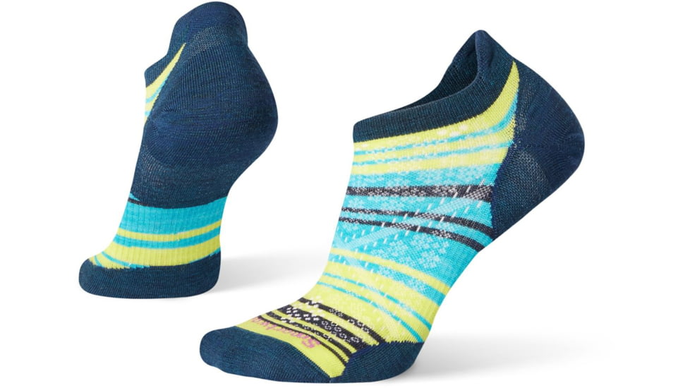 Smartwool PhD Run Ultra Light Striped Micro Socks - Womens, Deep Marlin, Small, SW001410C51-S