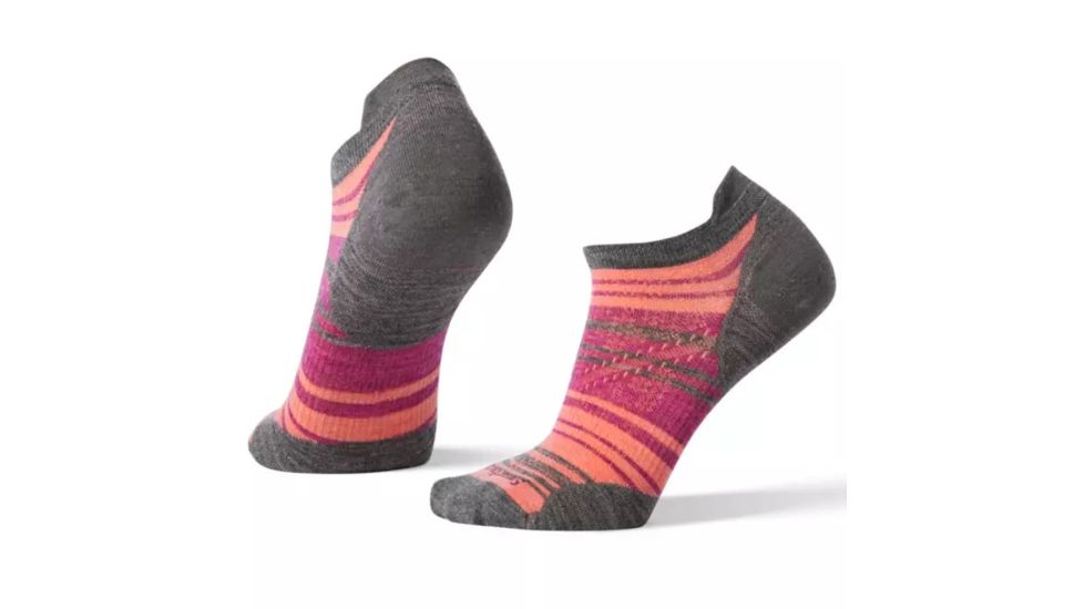 Smartwool PhD Run Ultra Light Striped Micro Socks - Womens, Medium Gray, Medium, SW001410052-M