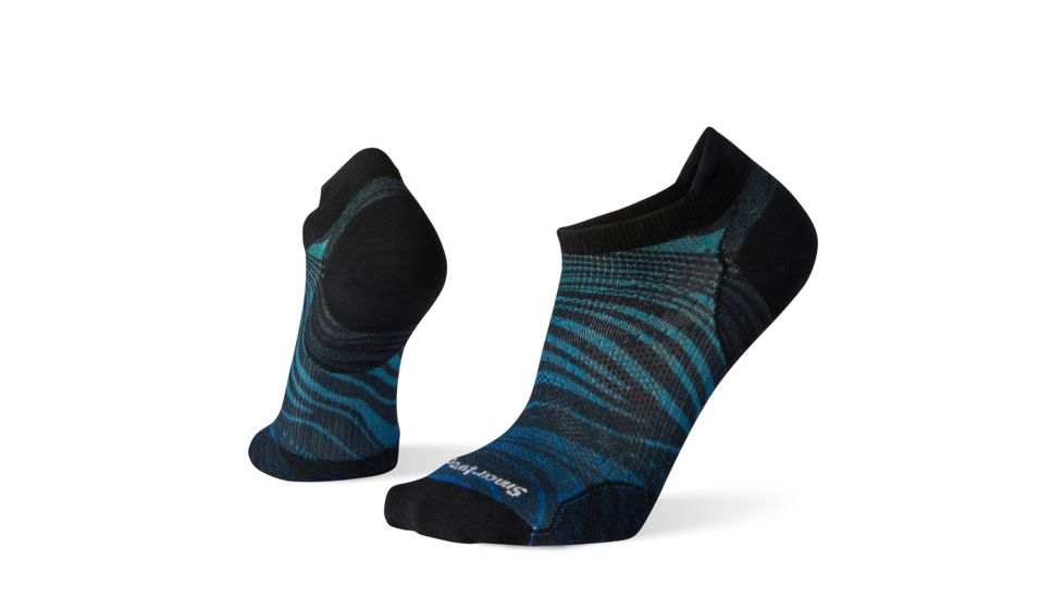 Smartwool PhD Run Ultra Light Wave Print Micro Socks - Mens, Alpine Blue, Large, SW001259B25-L