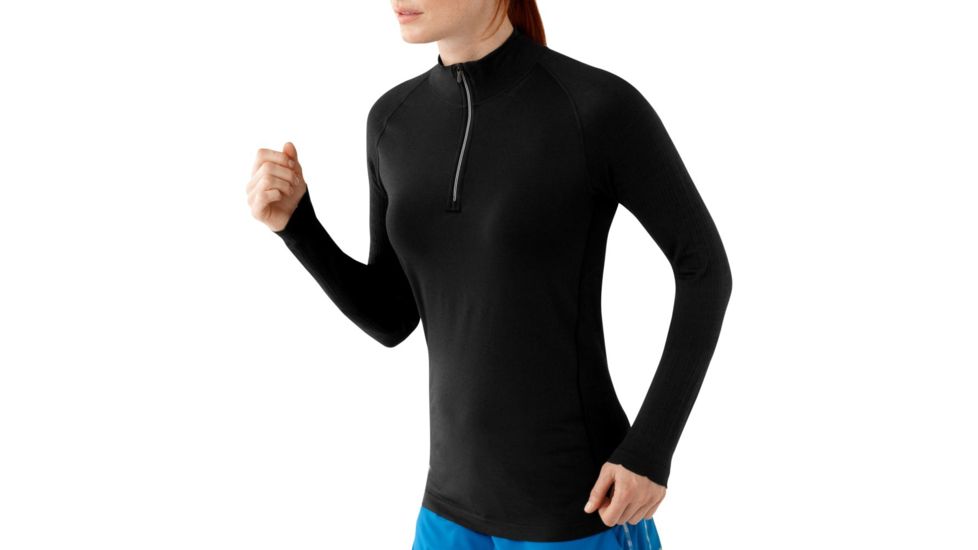 Smartwool PhD Run Zip T - Women's-Black-Large