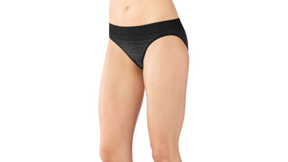 Smartwool PhD Seamless Bikini Womens, Black, L, SW016026001-L