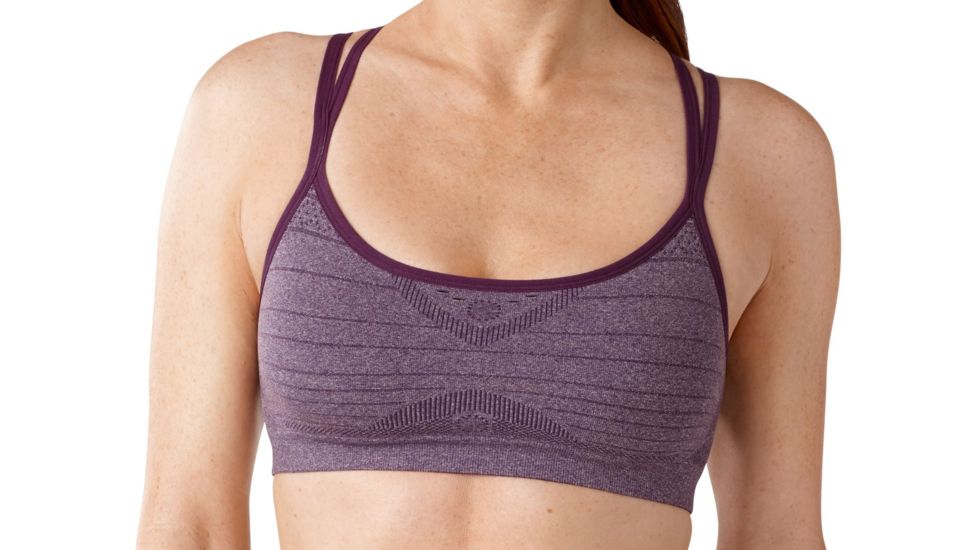 Smartwool PhD Seamless Double Strappy Bra - Women's -Aubergine Heather-X-Large