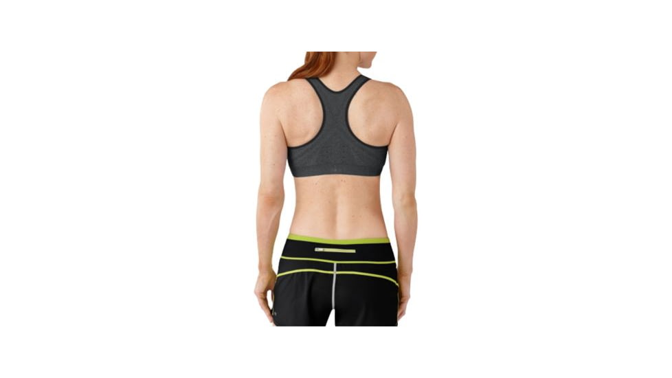 Smartwool PhD Seamless Racerback Bra - Womens, Charcoal Heather, Extra Small, SW0SO160010XS