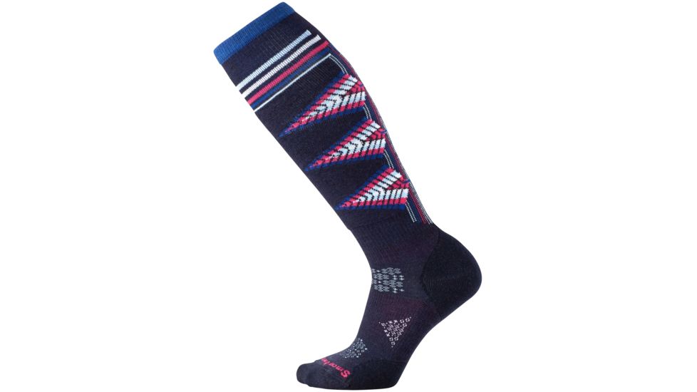 Smartwool PhD Ski Light Pattern Sock - Women's-Deep Navy-Medium