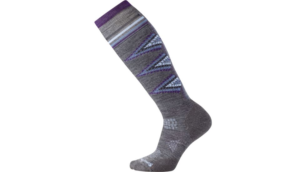 Smartwool PhD Ski Light Pattern Sock - Women's-Medium Gray-Small