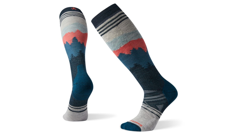Smartwool PhD Ski Medium Alpenglow Pattern Socks, Ash, Extra Large, SW001285069-XL