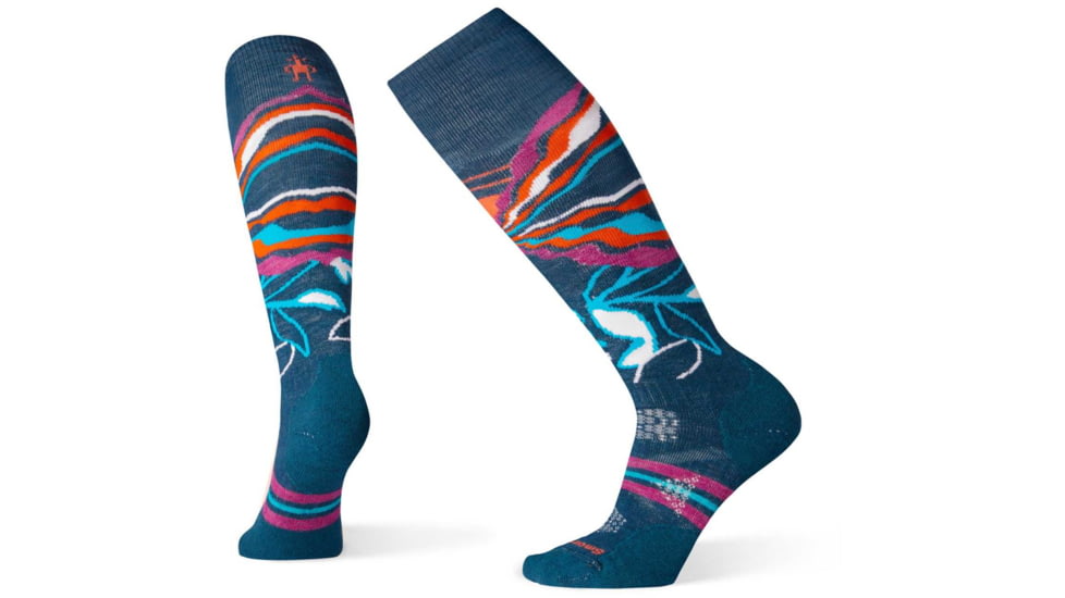Smartwool PhD Ski Medium Pattern Sock - Womens, Deep Marlin, Medium, SW003992C51-DMM