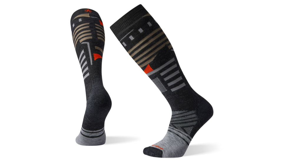 Smartwool PhD Ski Medium Pattern Socks, Charcoal, Large, SW001284003-L