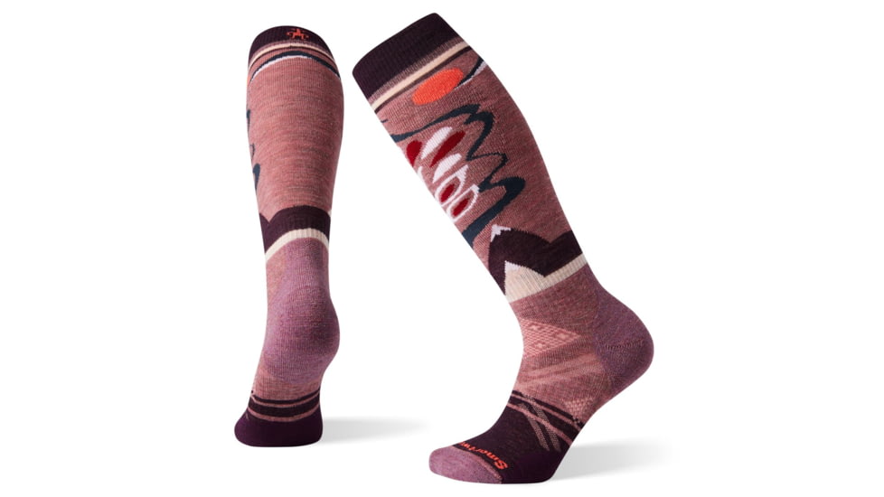 Smartwool PhD Ski Medium Pattern Socks - Womens, Nostalgia Rose, Large, SW001454A32-L