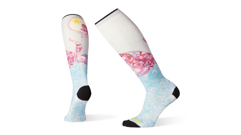 Smartwool PhD Ski Ultra Light Rhythm of Time Print Socks - Womens, Purple Mist, Small, SW001042A26-S