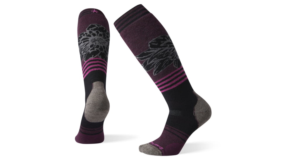 Smartwool PhD Snow Medium Traced Dahlia Pattern Socks - Womens, Alpine Blue, Medium, SW001449B25-M