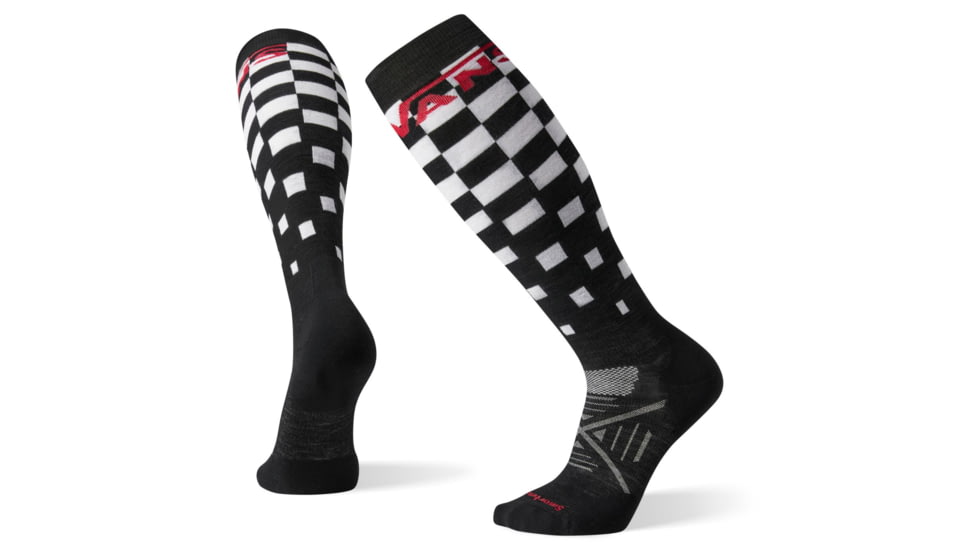Smartwool PhD Snow VANS Checker Light Elite Socks, White, Large, SW004121122-L